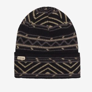 Burton Women’s Hutsworth Beanie NWT Winter Cap Black Tan Tribal